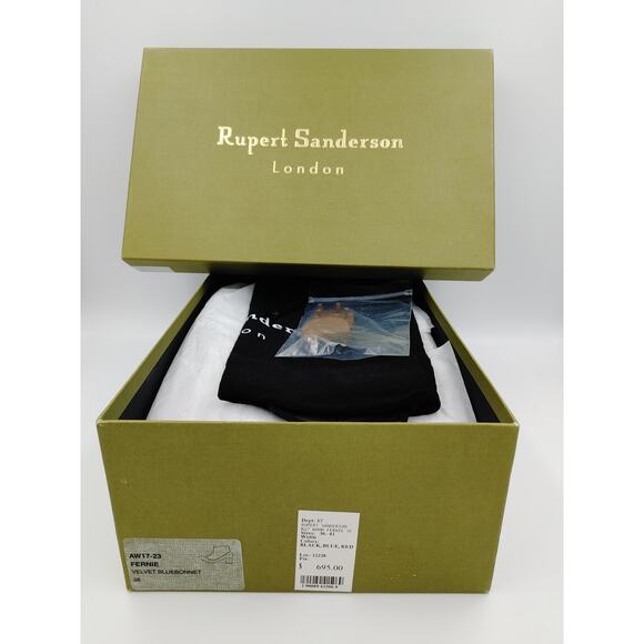 Rupert Sanderson Women Fernie Ankle Sock Bootie Sz US 8 EU 38 Blue Bonnet Velvet - Picture 2 of 6